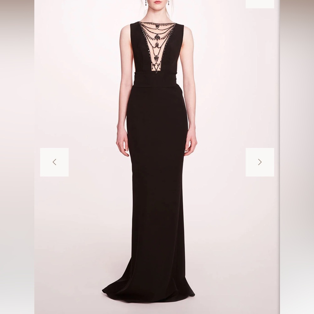 MARCHESA***Jewel Embellished Black Evening Gown***US 14,16 $895